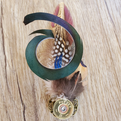 Stunning Spiral Feather Hat Pin