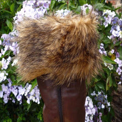brown fur boot toppers