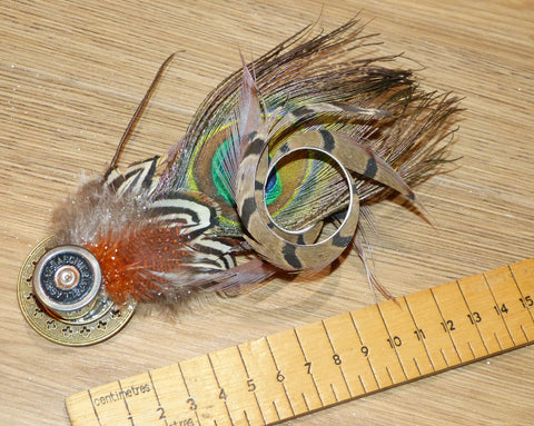 Stunning Large Spiral Pheasant and Peacock Hat Pin - clip on